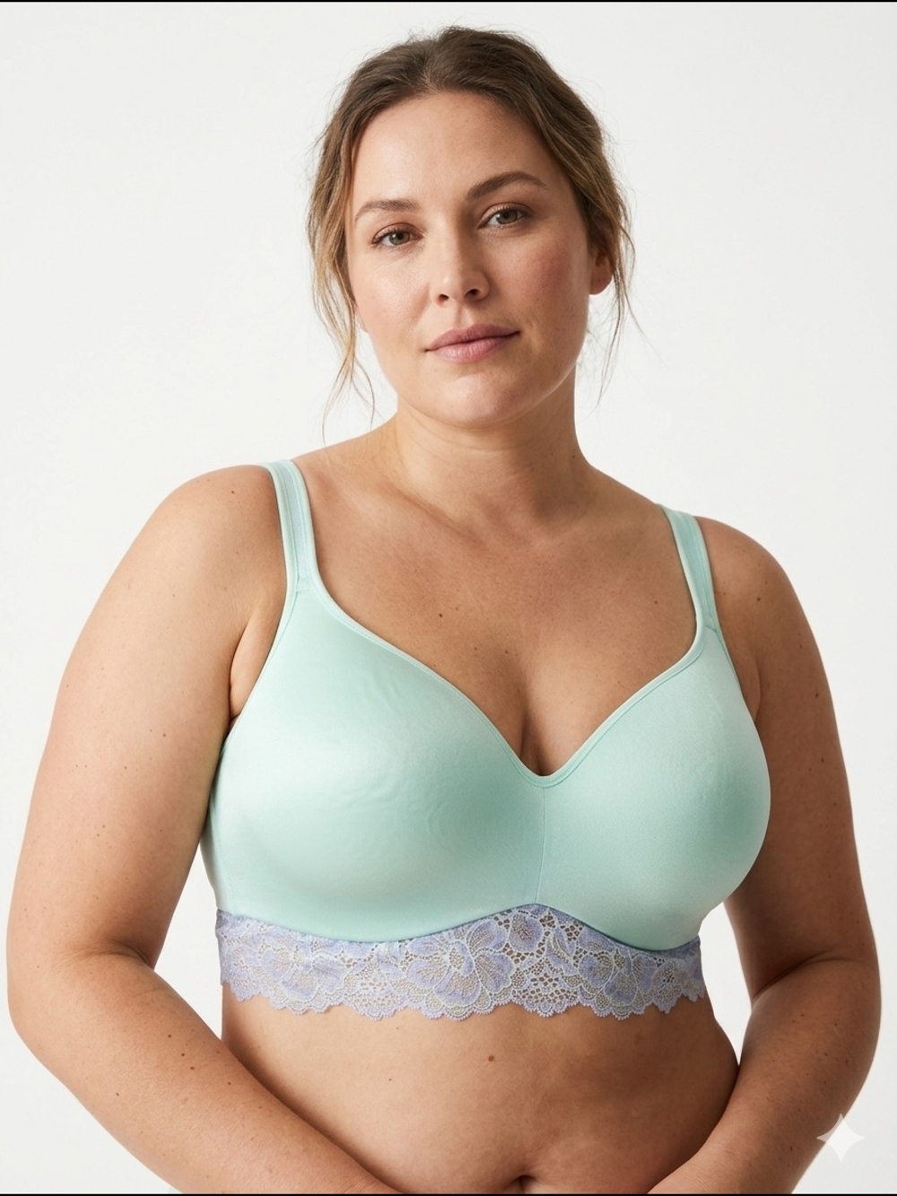 Deesse Lingerie The Contour Flirt Womens Mint Lace-Trim Bra